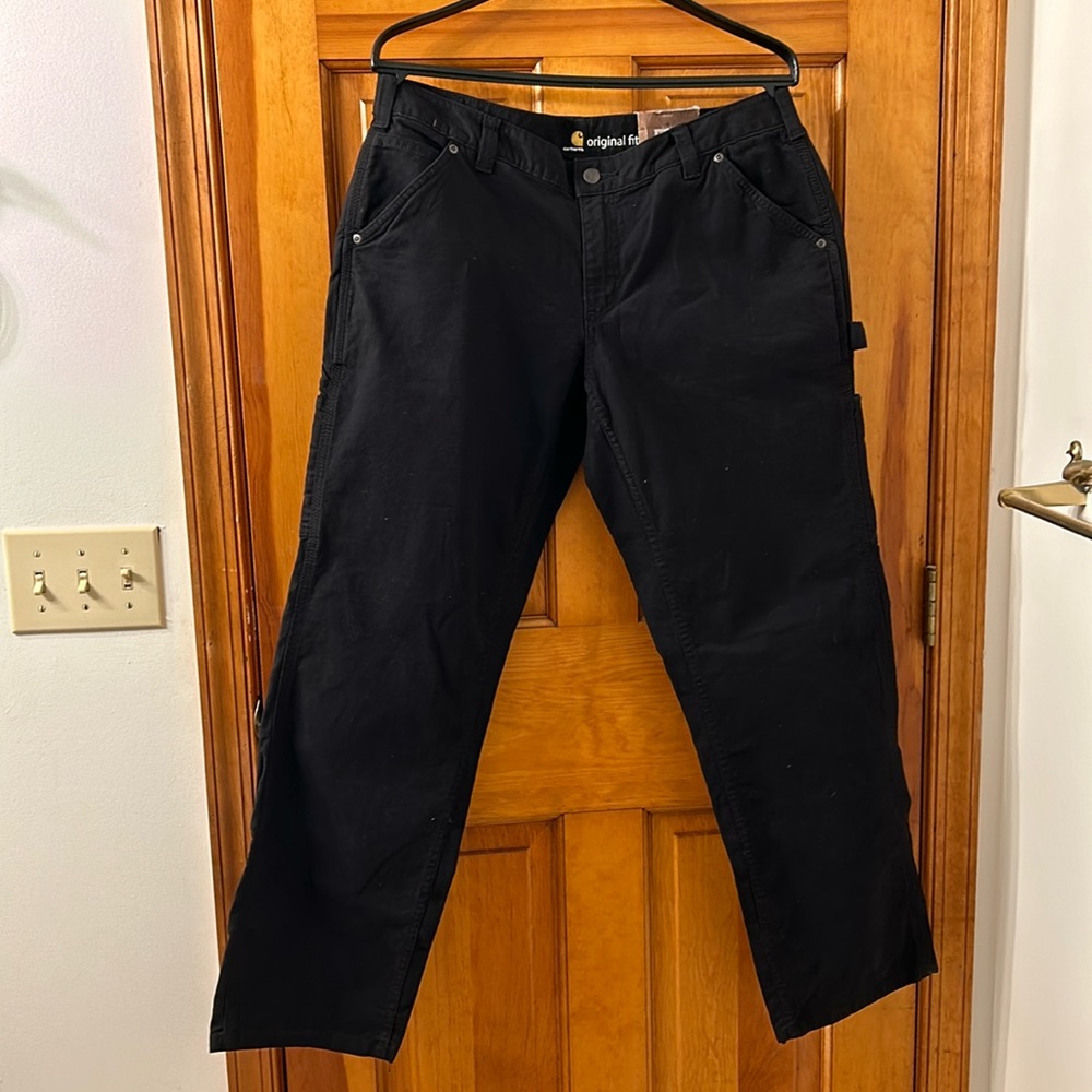 Carhartt black jeans, original fit straight leg Crawford Pant. Size 14 regular